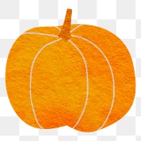 Pumpkin png halloween sticker, transparent background