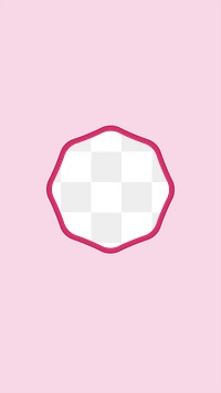 Pink frame png round shape sticker, transparent background