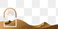 Aesthetic border png sand dunes sticker, transparent background