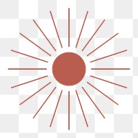 Aesthetic sunburst png sticker, transparent background