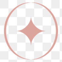 Sparkle star png sticker, minimal circle, transparent background