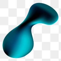 Gradient blob png sticker, blue shape, transparent background