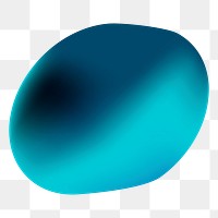 Gradient blob png sticker, blue shape, transparent background