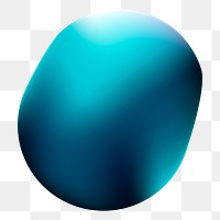 Gradient blob png sticker, blue shape, transparent background