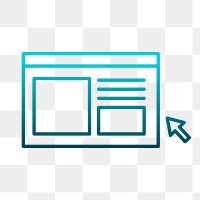 Online article png icon sticker, blue gradient, transparent background