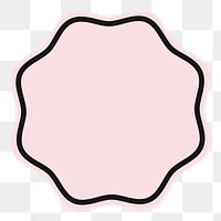 Pink badge png starburst shape sticker, transparent background