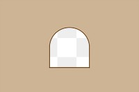 Arch png frame, brown transparent design 