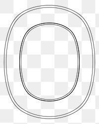 Vintage frame png line sticker, oval transparent background 