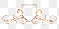 Decorative frame png sticker, gold, transparent background