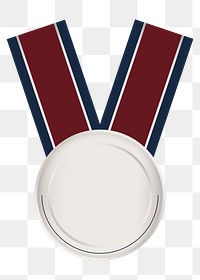 Silver medal png badge sticker, transparent background