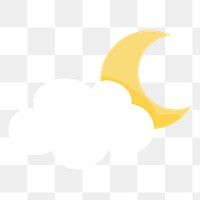 Cute moon png sticker, pastel illustration, transparent background