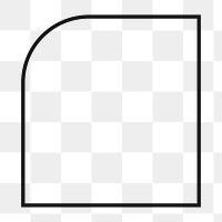Minimal square png frame sticker, transparent background