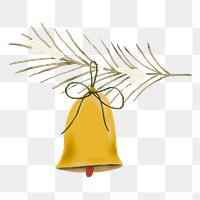 Christmas bell png festive sticker, transparent background