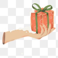 Gift box png Christmas sticker, transparent background