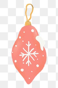 Christmas oval bauble png festive sticker, transparent background