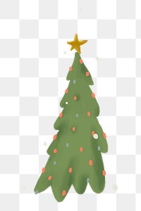 Decorated Christmas tree png celebrate sticker, transparent background