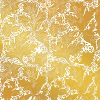 PNG William Morris's gold floral pattern sticker, vintage remixed media