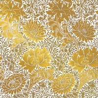 PNG William Morris's gold floral pattern sticker, vintage remixed media