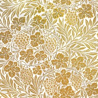 PNG William Morris's gold floral pattern sticker, vintage remixed media