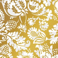 PNG William Morris's gold floral pattern sticker, vintage remixed media