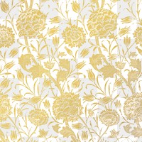 Gold floral background png William Morris pattern sticker, transparent design