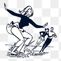 Ice skating png sticker illustration, transparent background. Free public domain CC0 image.