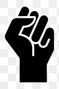 Raised fist png  illustration, transparent background. Free public domain CC0 image.