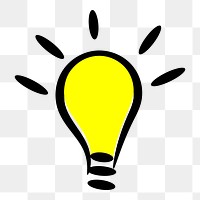 Light bulb png illustration, transparent background. Free public domain CC0 image.