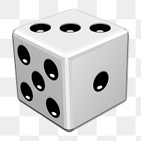 Dice png illustration, transparent background. Free public domain CC0 image.