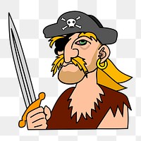 Pirate png illustration, transparent background. Free public domain CC0 image.