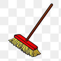 Broom brush png illustration, transparent background. Free public domain CC0 image.