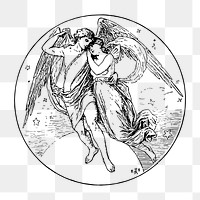 Love angels png illustration, transparent background. Free public domain CC0 image.