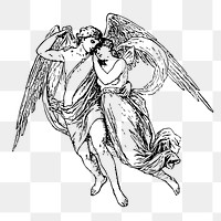 Love angels png illustration, transparent background. Free public domain CC0 image.