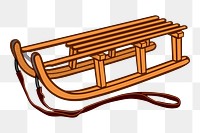 Wooden sleigh png illustration, transparent background. Free public domain CC0 image.