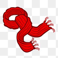 Red scarf png illustration, transparent background. Free public domain CC0 image.