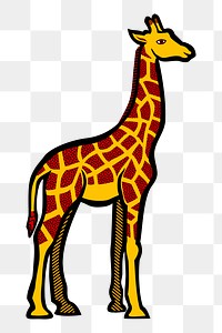 Giraffe png illustration, transparent background. Free public domain CC0 image.