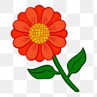 Red flower png illustration, transparent background. Free public domain CC0 image.