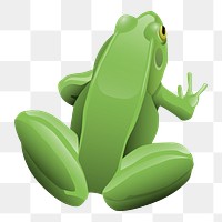 Green frog png illustration, transparent background. Free public domain CC0 image.