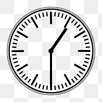 Clock png  illustration, transparent background. Free public domain CC0 image.