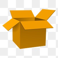 Cardboard box png illustration, transparent background. Free public domain CC0 image.