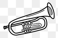 Trumpet png  illustration, transparent background. Free public domain CC0 image.