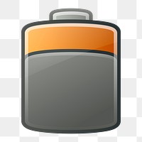 Battery icon png illustration, transparent background. Free public domain CC0 image.