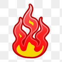 Fire icon png illustration, transparent background. Free public domain CC0 image.