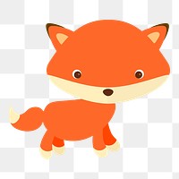 Fox cartoon png illustration, transparent background. Free public domain CC0 image.