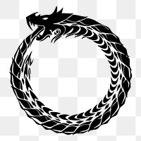 Ouroboros symbol png illustration, transparent background. Free public domain CC0 image.