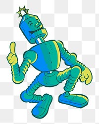 Cartoon robot png illustration, transparent background. Free public domain CC0 image.