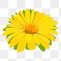 Yellow flower png illustration, transparent background. Free public domain CC0 image.