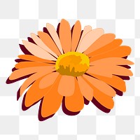 Orange flower png illustration, transparent background. Free public domain CC0 image.