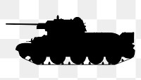 Tank silhouette png illustration, transparent background. Free public domain CC0 image.