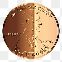 Lincoln cent png illustration, transparent background. Free public domain CC0 image.